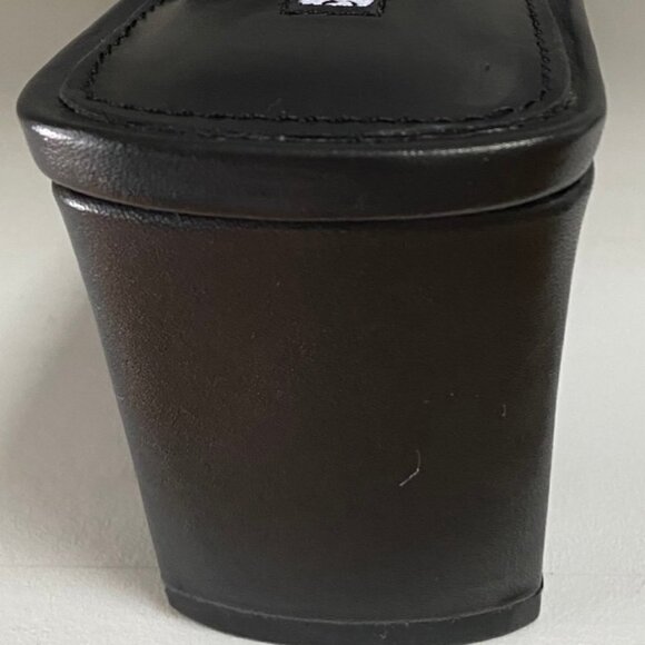 Charles David HARLEY LEATHER OPEN TOE HEEL SANDALS in Black Size 8.5 - Picture 4 of 12